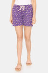 Rosaline Mystic Town Knit Cotton Shorts (Pack of 2) - White Purple — thumbnail 2